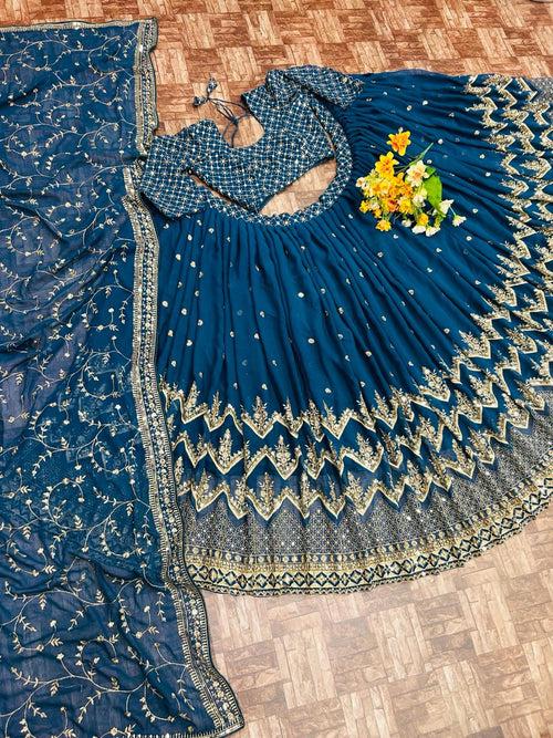 Beautiful embroidery zari work lehenga choli