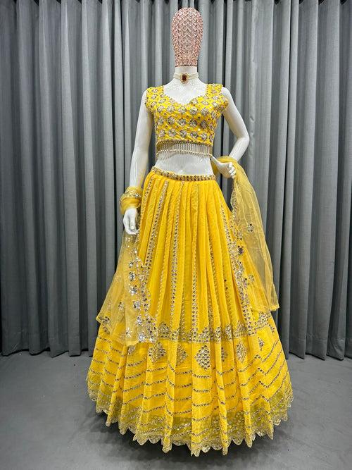 Stunning Yellow Lehenga Choli Collection