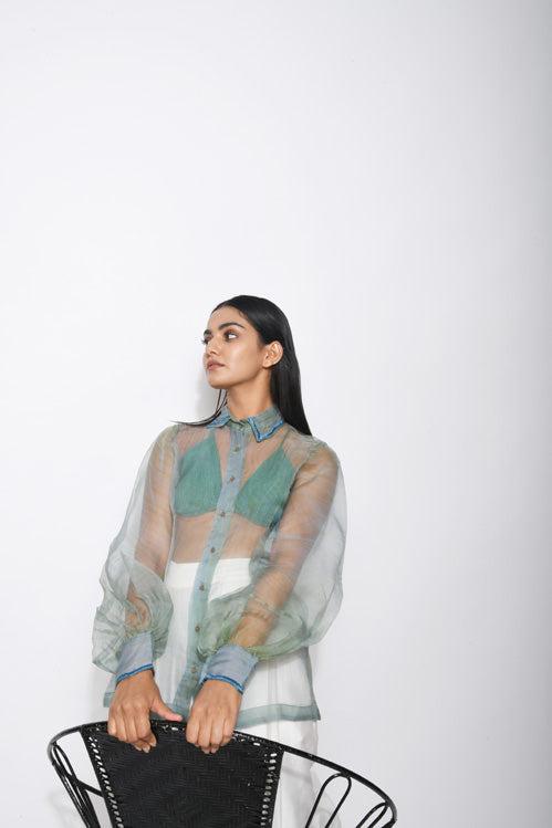 Sea waves Organza Shirt