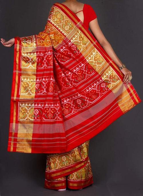 Yellow and Red Patola Saree