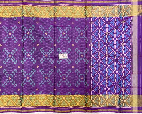 Zari butta weave Purple patola Saree