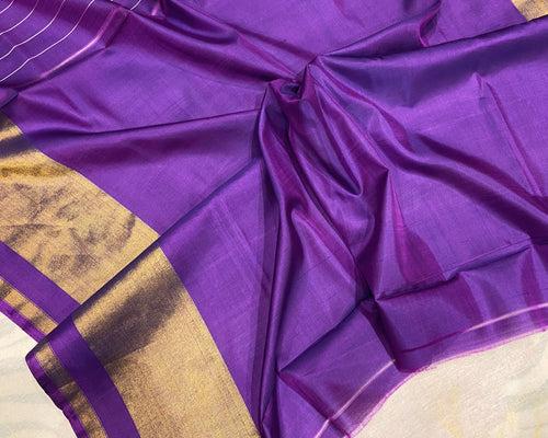 Zari butta weave Purple patola Saree