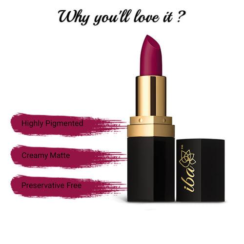 Iba Pure Lips Long Stay Matte Lipstick- M04 Wild Magenta