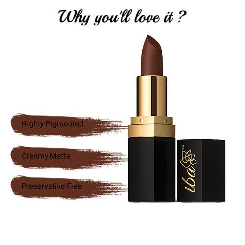 Iba Pure Lips Long Stay Matte Lipstick-M03 Toffee Brown