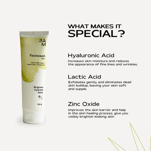Glow & Brightness Super Duo | Face Wash with Hyaluronic Acid & Lactic Acid + Exfoliating Serum with 5% AHA, 2% BHA and 2% PHA