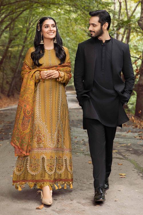 Hoortex Wedding Wear Yellow Color Pakistani Salwar Kameez With Chiffon Digital Printed Dupatta