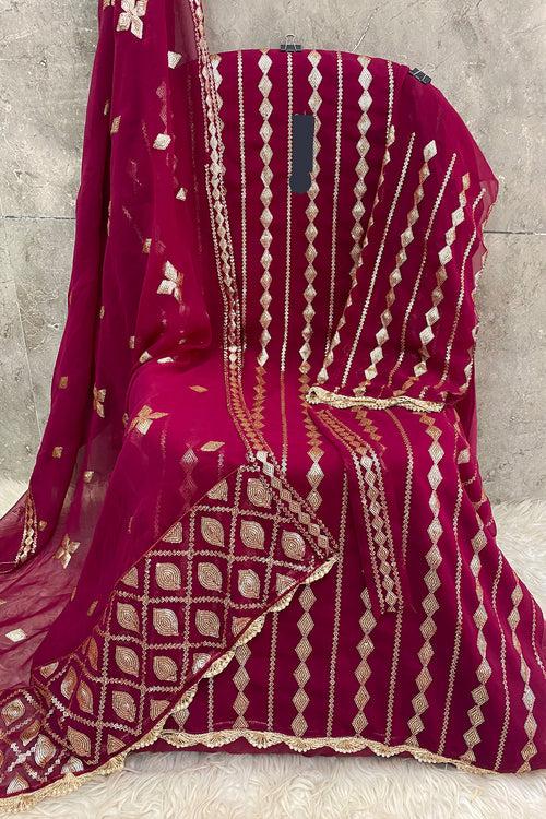 Magenta Full Embroidered Georgette Pakistani Salwar Kameez With Beautiful Dupatta Work