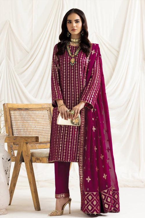 Magenta Full Embroidered Georgette Pakistani Salwar Kameez With Beautiful Dupatta Work