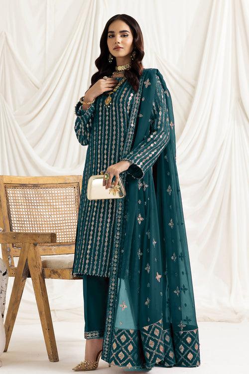 Rama Full Embroidered Georgette Pakistani Salwar Kameez With Beautiful Dupatta Work