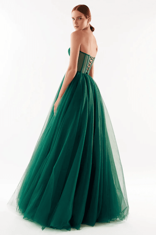 Emerald Green Tulle Corset Dress