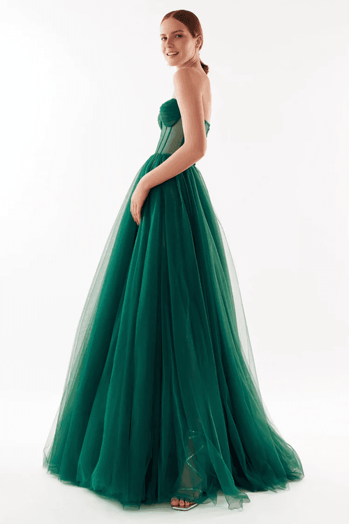 Emerald Green Tulle Corset Dress