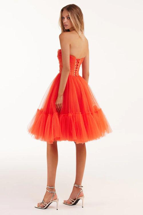 Candy Orange Corset Style Dress