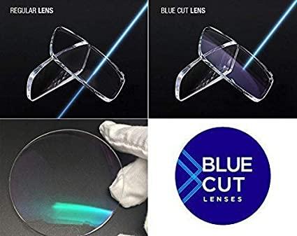 affaires BLU Trendy | Zero Power Blue Cut Computer Glasses | Anti Glare, Lightweight & Blocks Harmful Rays | UV Protection Specs | Men & Women | LK 890| LK-326 - Light Blue