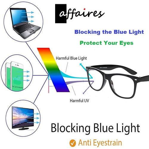 affaires BLU Trendy | Zero Power Blue Cut Computer Glasses | Anti Glare, Lightweight & Blocks Harmful Rays | UV Protection Specs | Men & Women | LK 890| LK-324 - Red