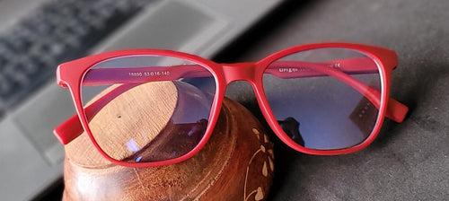 affaires BLU Trendy | Zero Power Blue Cut Computer Glasses | Anti Glare, Lightweight & Blocks Harmful Rays | UV Protection Specs | Men & Women | LK 890| LK-324 - Red