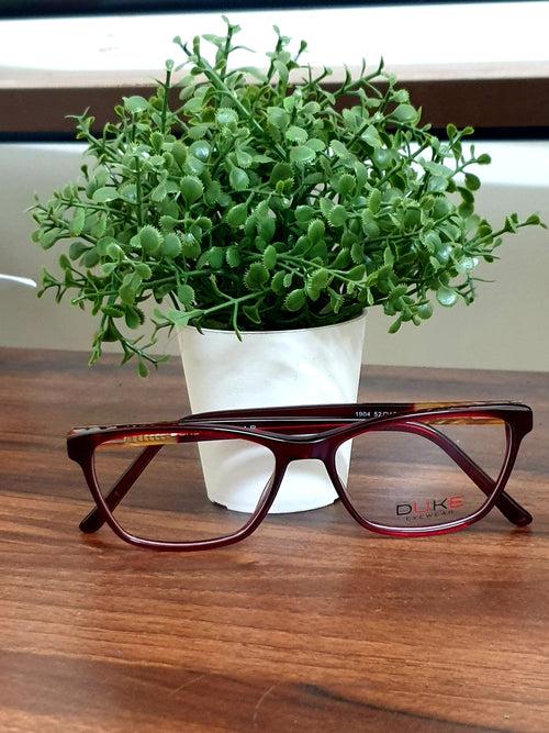 Rectangle Eyeglasses Spectacle 1904 with Power ANTI-GLARE-Reflective Glasses Redies-Brown VS-020