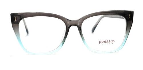 Pegasus Retro Eyeglasses Spectacle LH6003 with Power ANTI-GLARE-Reflective Glasses Gradual Black-Blue PE-027