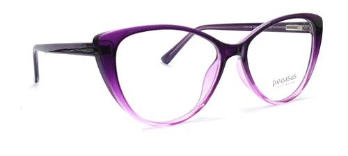 Pegasus CatEye Eyeglasses Spectacle LH2129 with Power ANTI-GLARE-Reflective Glasses Gradual Purple PE-013