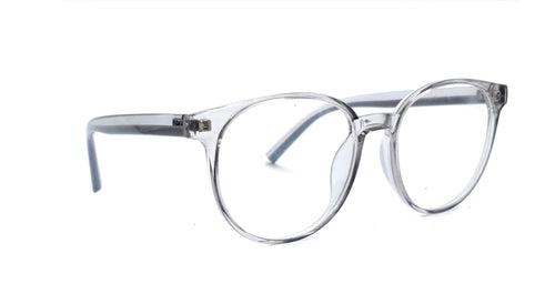 Pegasus Round Eyeglasses Spectacle 8263 with Power ANTI-GLARE-Reflective Glasses Grey Transparent PE-035