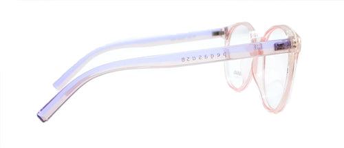 Pegasus Round Eyeglasses Spectacle 8263 with Power ANTI-GLARE-Reflective Glasses Light Pink Transparent PE-036