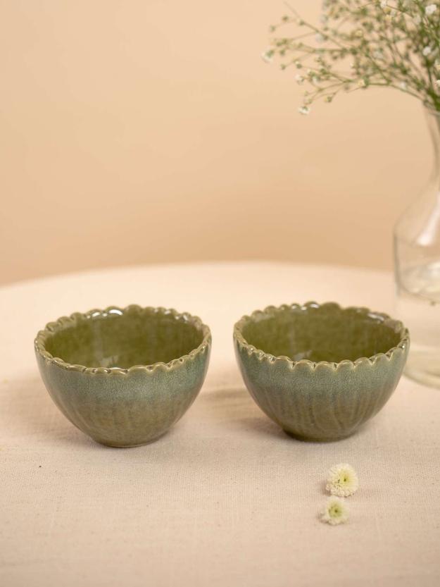 Green Nut Bowl (Set of 2)