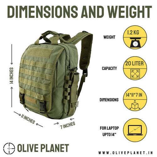 Military Laptop Backpack - 14 Inches