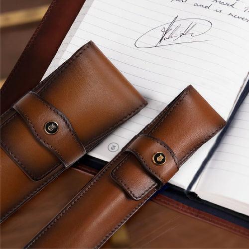 Classic Brown Two Pen Pouch