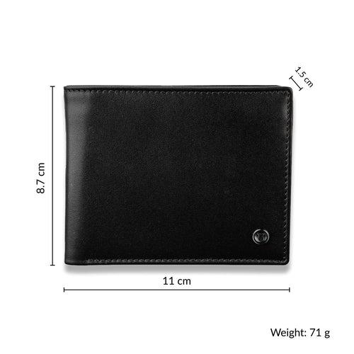 Carbon Black Bi-fold Coin Wallet