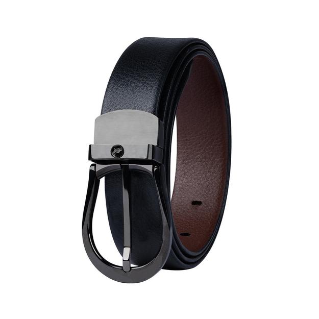 Sullivan Black and Cognac Reversible Pebbled Leather Belt