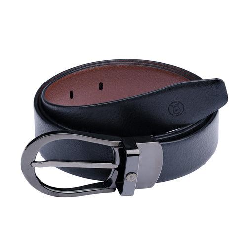 Sullivan Black and Cognac Reversible Pebbled Leather Belt