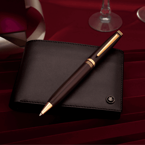 Contemporary Bordeaux Pen and Ducorium Wallet Set