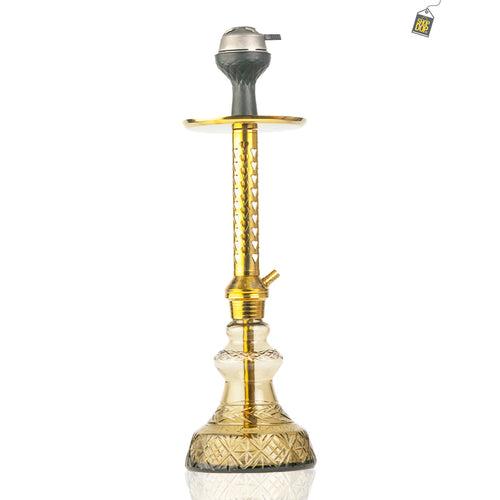 Alexander Carafe Hookah with Bag - Grey Base / Gold Stem