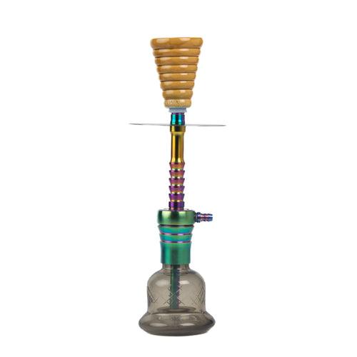 Cocoyaya Kaka Hookah (Conquer Series) - Rainbow (Cut Glass Base)