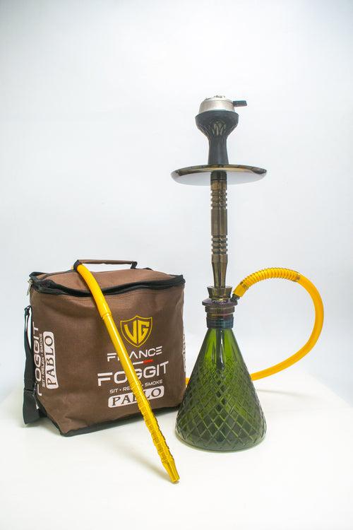 Pablo L2 Hookah with Bag - Green Base / Black Stem