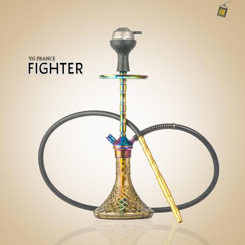 Fighter Hookah L5 - Rainbow Stem / Grey Base