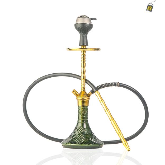 Fighter Ladder Hookah - Gold Stem / Black Base