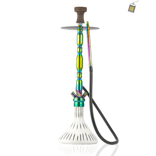 COCOYAYA King Series Hookah - Rainbow Stem (White Base)