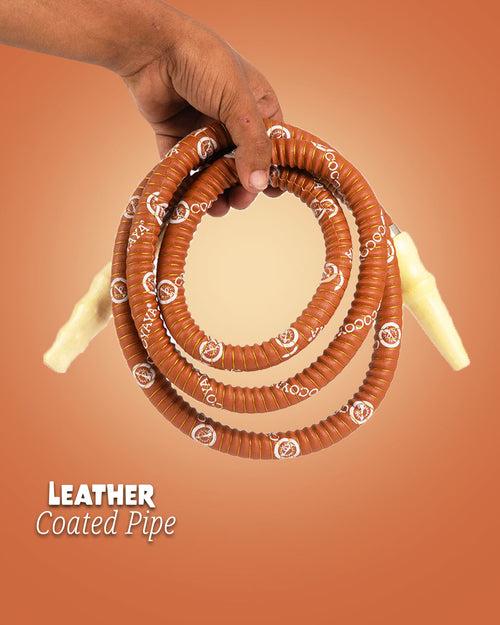 COCOYAYA Basic Leather Coated Hookah Pipe - Dark Brown