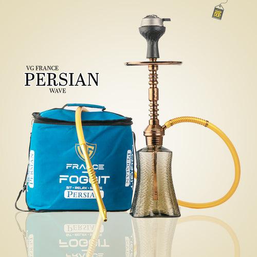 Persian Wave Hookah with Bag - Bronze Stem / Grey Base