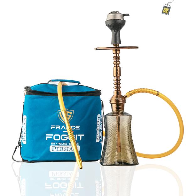 Persian Wave Hookah with Bag - Bronze Stem / Grey Base