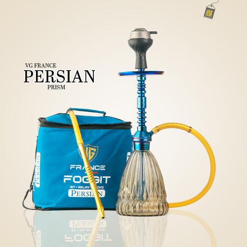 Persian Prism Hookah with Bag - Blue Stem / Grey Base