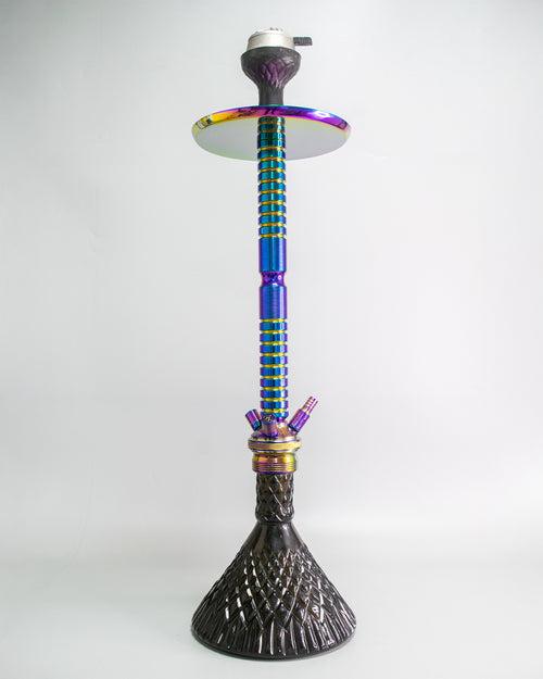 Sultan Hookah with 2 Bags - Black Base / Rainbow Stem