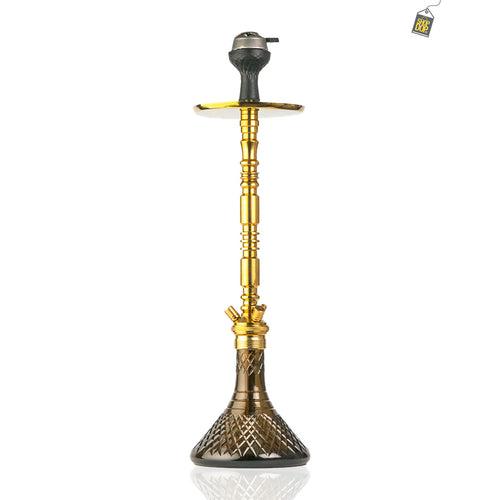 Sultan Hookah with 2 Bags - Black Base / Gold Stem