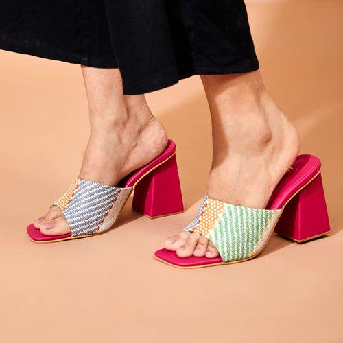 Pink Block Heels for Women | Tiesta Shoes