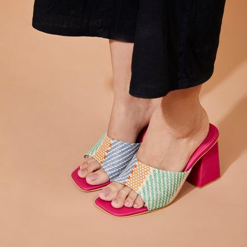 Pink Block Heels for Women | Tiesta Shoes