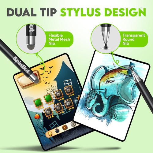 SpinBot Capacitive Stylus Pen for Touch Screens Devices, Fine Point, Lightweight Metal Body with Magnetic Cap