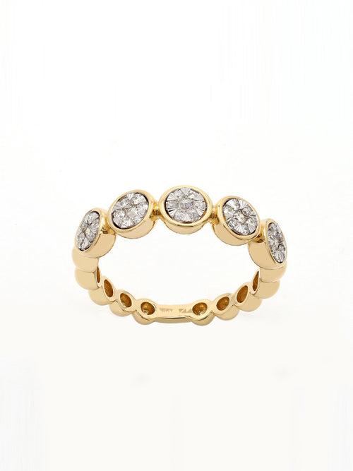 Real Diamond Illusion Cluster Band Ring