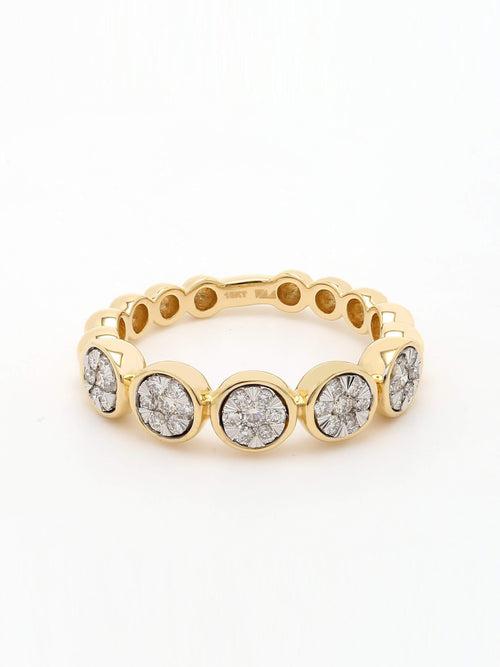 Real Diamond Illusion Cluster Band Ring