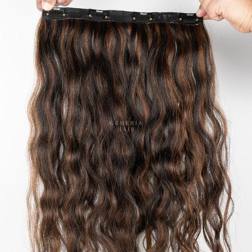 Dark Brown Balayage | Seamless | 1 Piece Clip-In Hair Volumizer