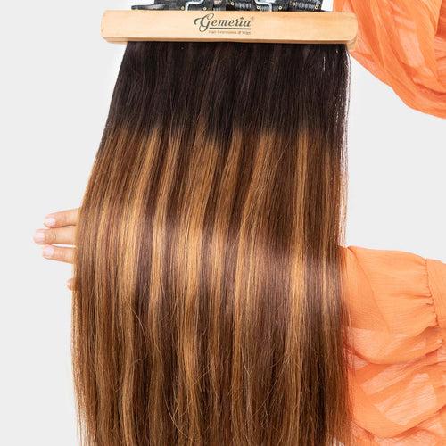 Golden Brown Balayage | Seamless | 7 Set Clip-In Hair Extensions